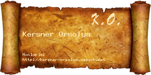 Kersner Orsolya névjegykártya